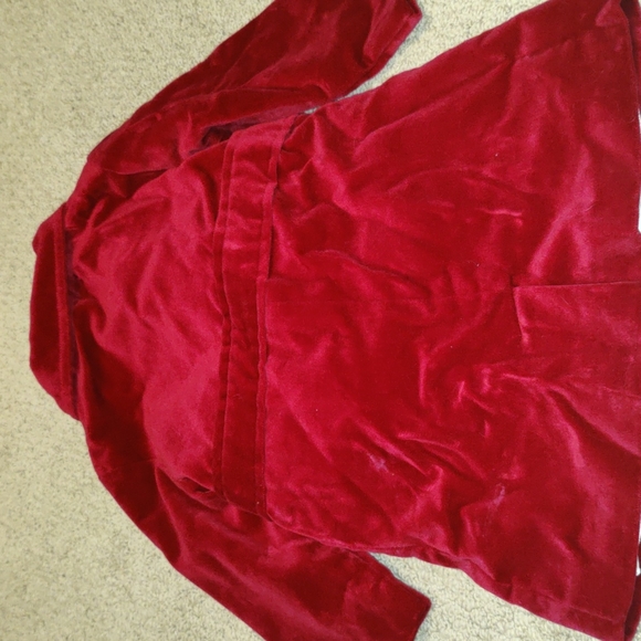 Infant Girls Baby Gap Red Velvet Coat with Matching Bucket Hat - Picture 5 of 5